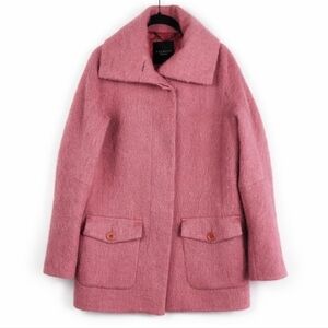 Talbots Classic Preppy Cozy Wool Alpaca Mohair Blend Cocoon Coat Mauve Pink XS